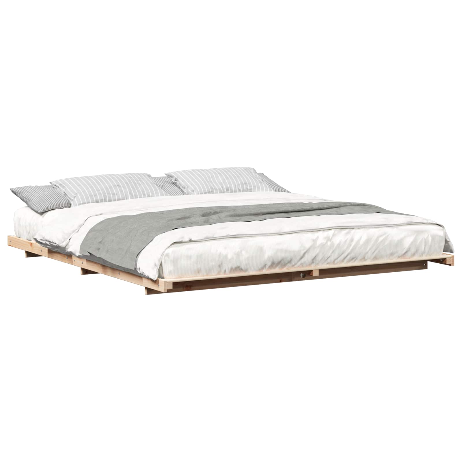 Bettrahmen Braun 200 x 220 cm Massives Kiefernholz