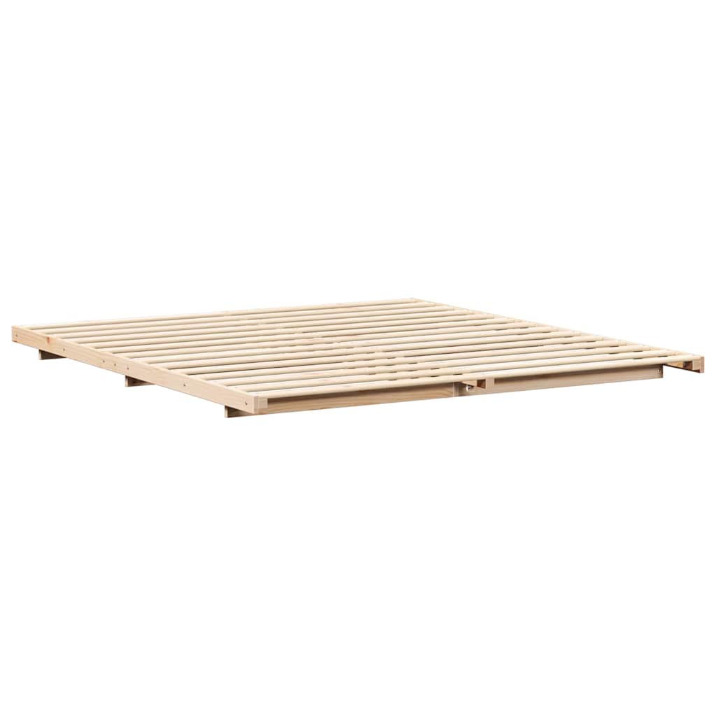 Bettrahmen Braun 200 x 220 cm Massives Kiefernholz