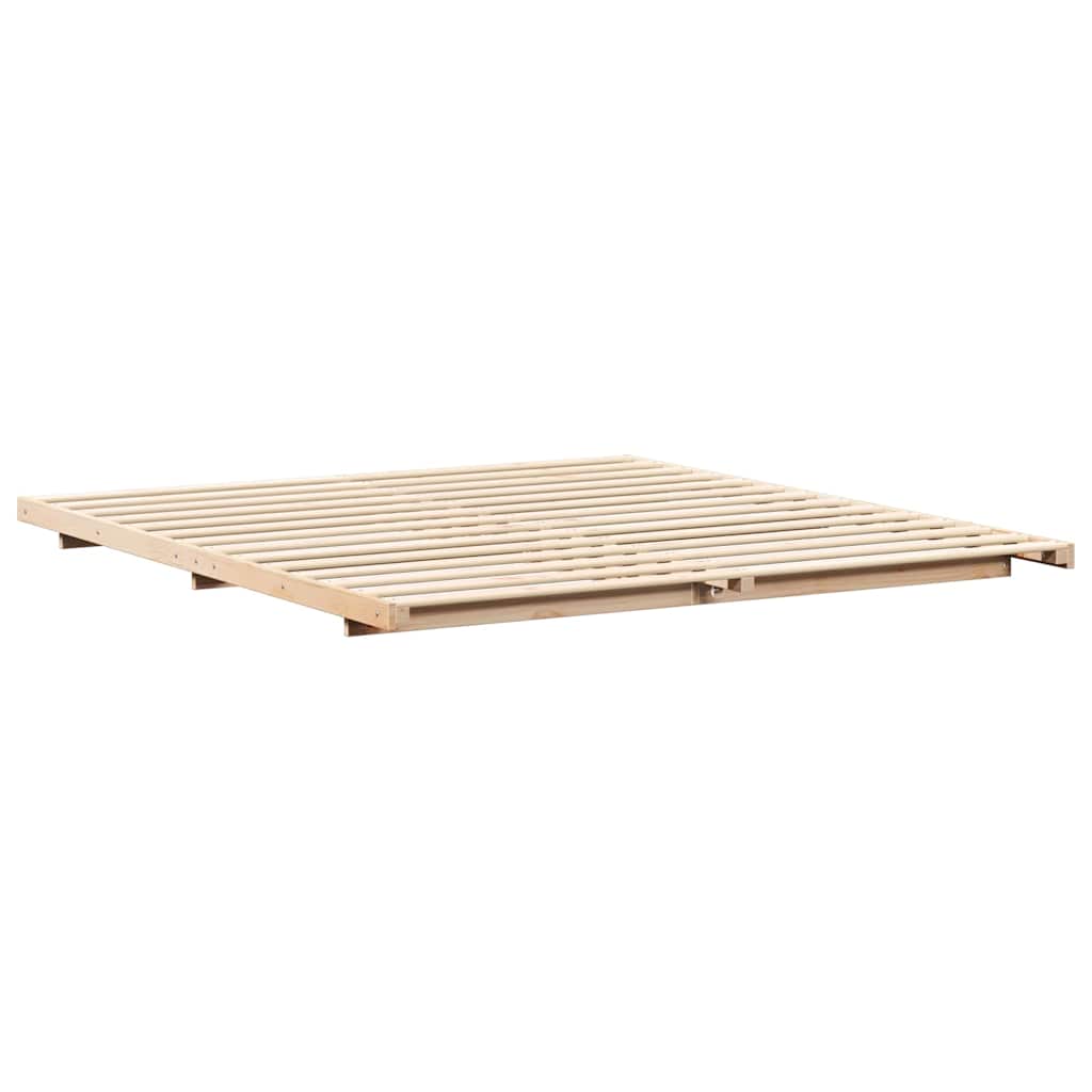 Bettrahmen Braun 200 x 220 cm Massives Kiefernholz
