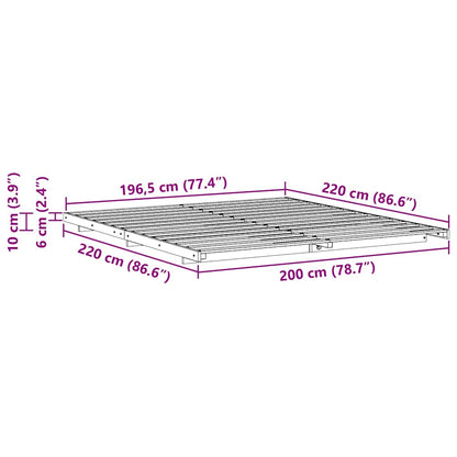 Bettrahmen Braun 200 x 220 cm Massives Kiefernholz