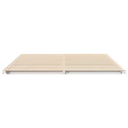Bettrahmen Weiß 200 x 220 cm Massives Kiefernholz