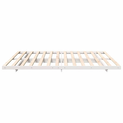Bettrahmen Weiß 200 x 220 cm Massives Kiefernholz
