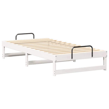 Bettrahmen Weiß 75 x 190 cm Massives Kiefernholz