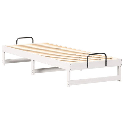 Bettrahmen Weiß 80 x 210 cm Massives Kiefernholz