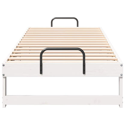 Bettrahmen Weiß 90 x 210 cm Massives Kiefernholz