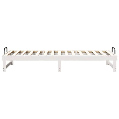 Bettrahmen Weiß 90 x 210 cm Massives Kiefernholz