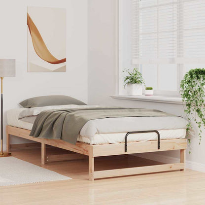 Bettrahmen Braun 100 x 210 cm Massives Kiefernholz