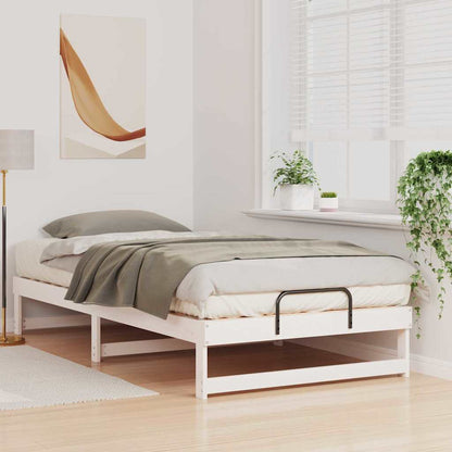 Bettrahmen Weiß 100 x 210 cm Massives Kiefernholz