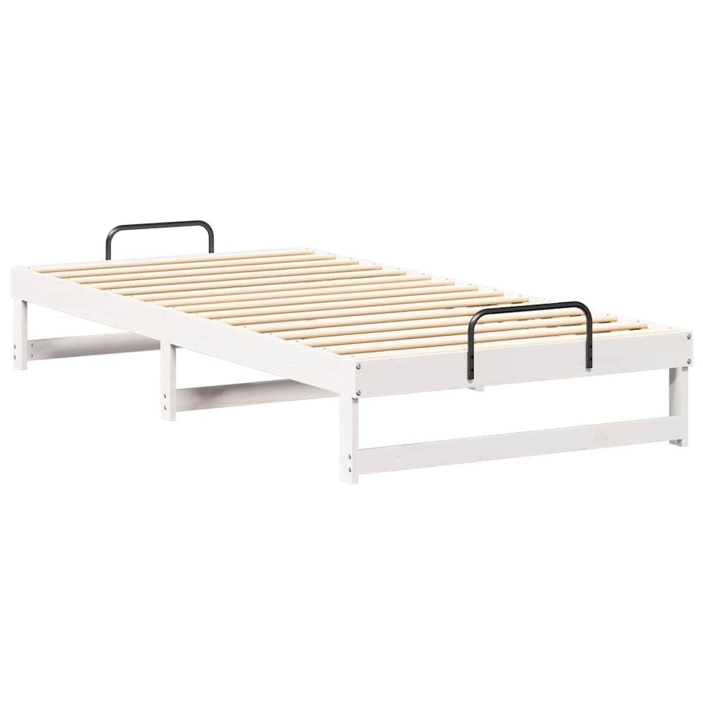 Bettrahmen Weiß 100 x 210 cm Massives Kiefernholz
