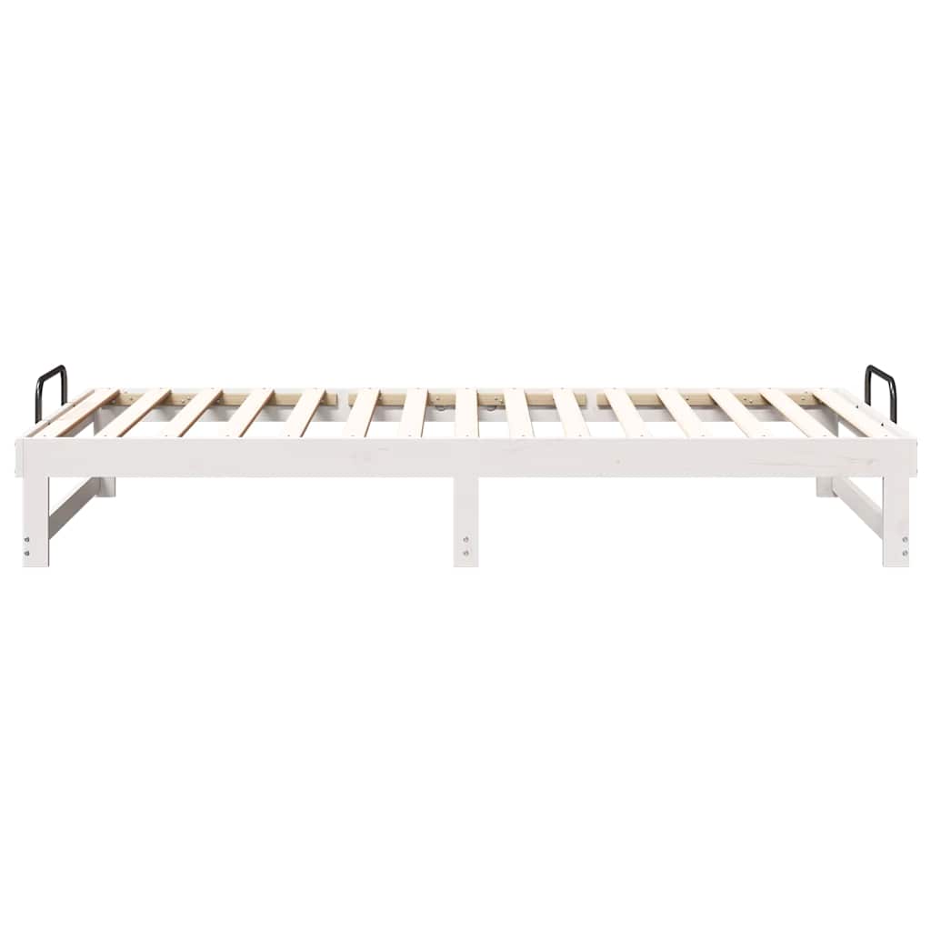 Bettrahmen Weiß 100 x 210 cm Massives Kiefernholz