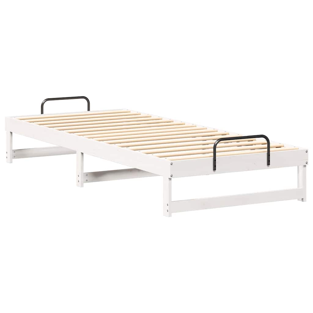 Bettrahmen Weiß 80 x 220 cm Massives Kiefernholz