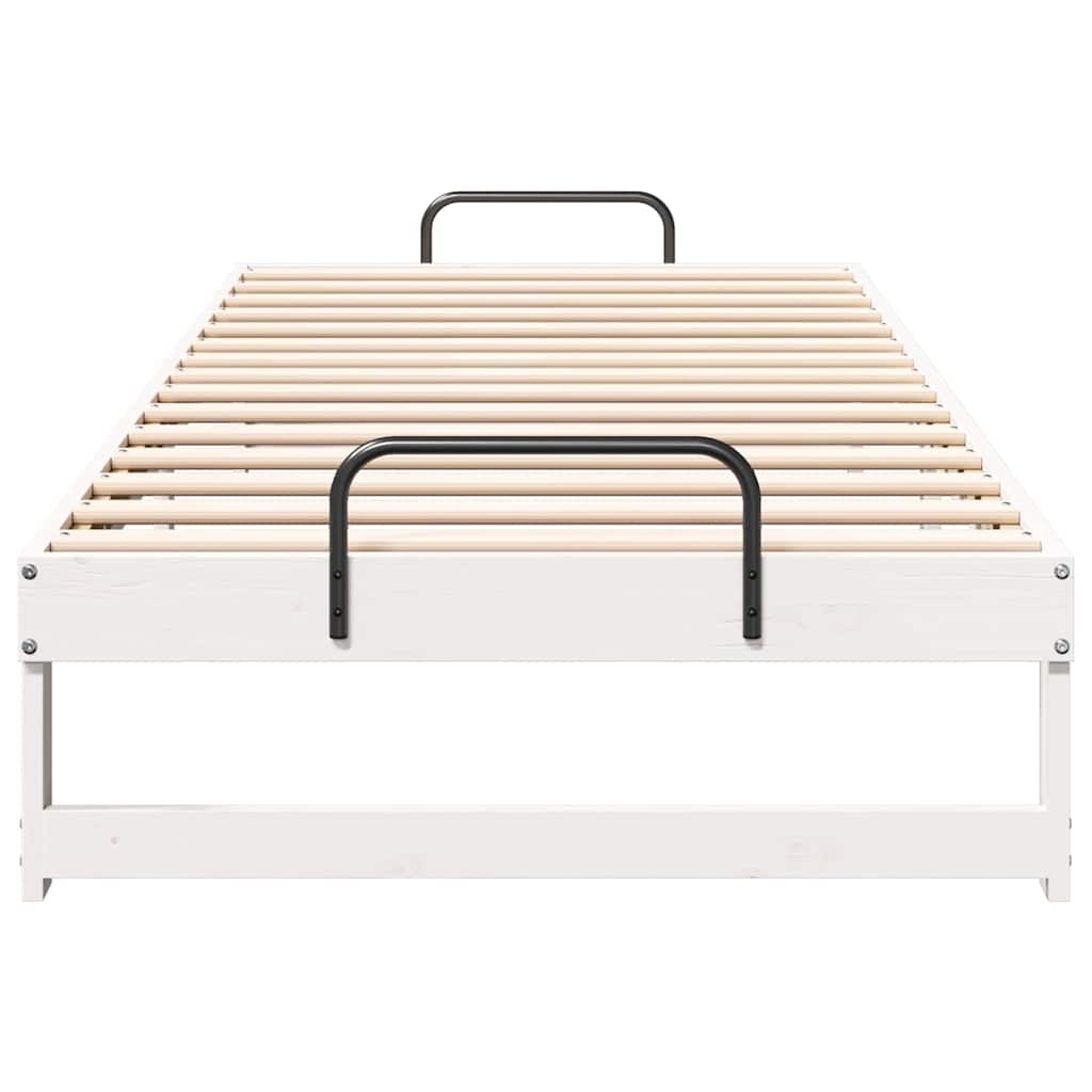 Bettrahmen Weiß 80 x 220 cm Massives Kiefernholz