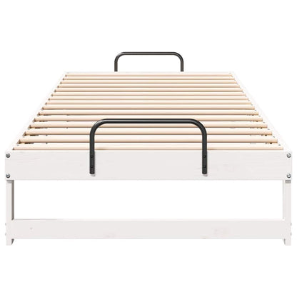 Bettrahmen Weiß 80 x 220 cm Massives Kiefernholz