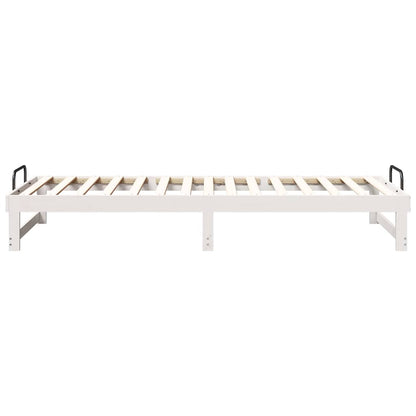 Bettrahmen Weiß 80 x 220 cm Massives Kiefernholz