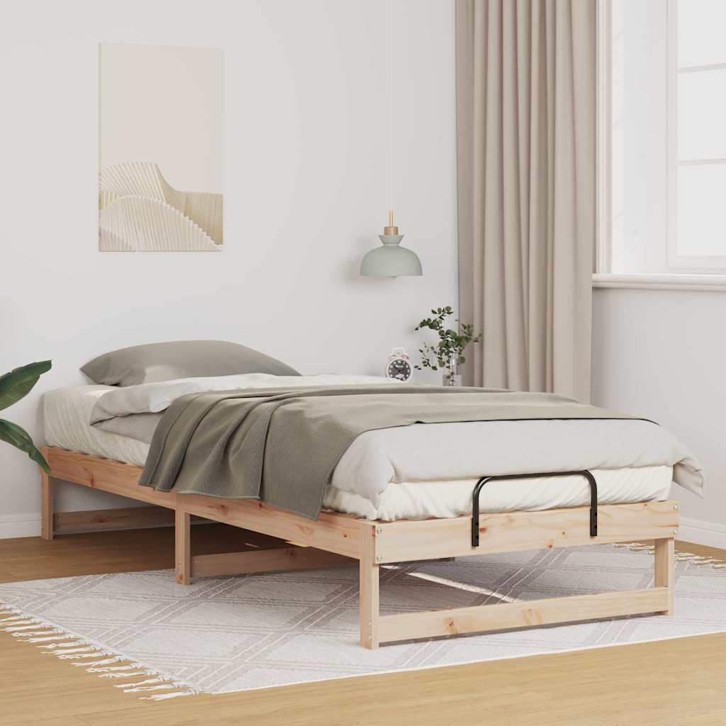 Bettrahmen Braun 90 x 220 cm Massives Kiefernholz
