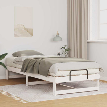 Bettrahmen Weiß 100 x 220 cm Massives Kiefernholz