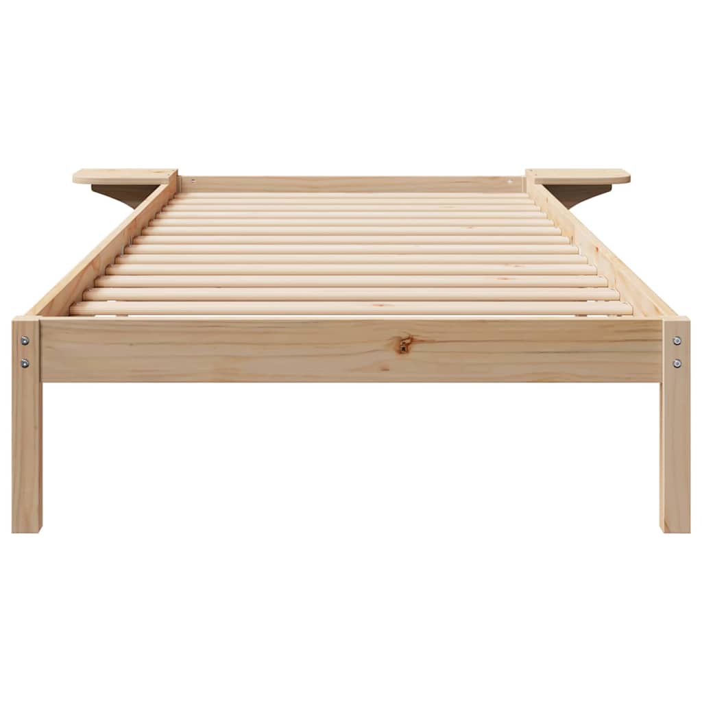 Bettgestell mit Nachttischen Natur 80 x 210 cm