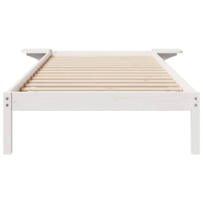 Bettgestell mit Nachttischen Weiß 80 x 210 cm