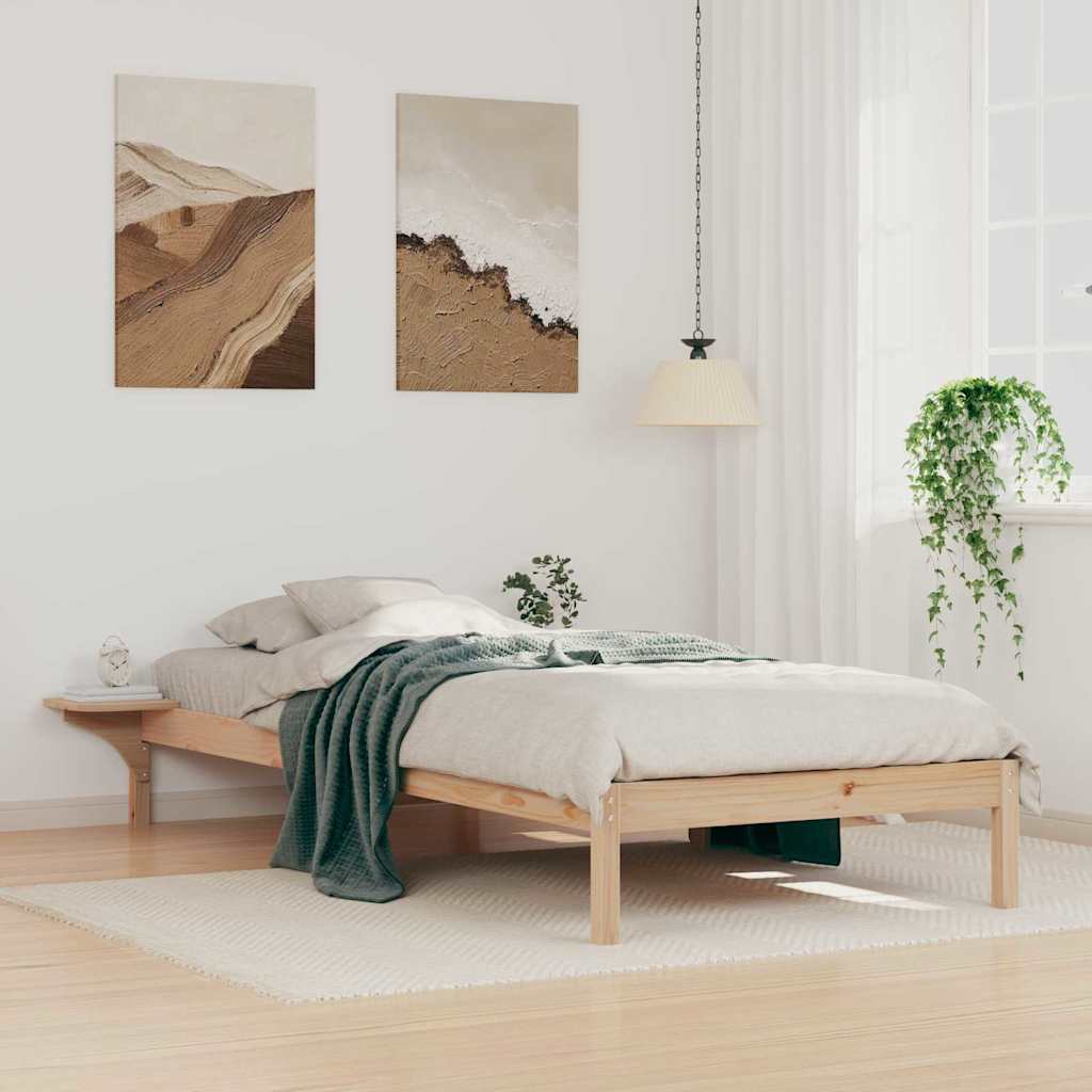 Bettgestell mit Nachttischen Natur 100 x 210 cm