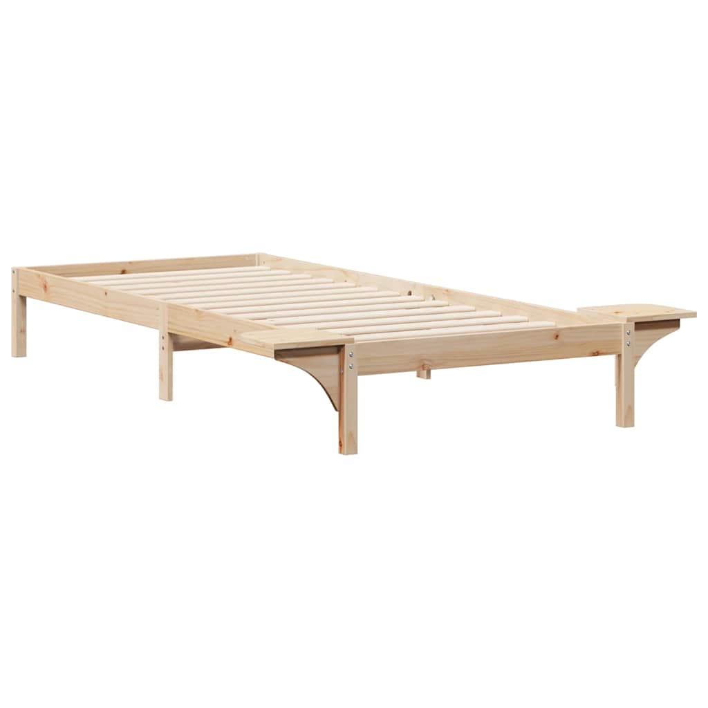 Bettgestell mit Nachttischen Natur 100 x 210 cm