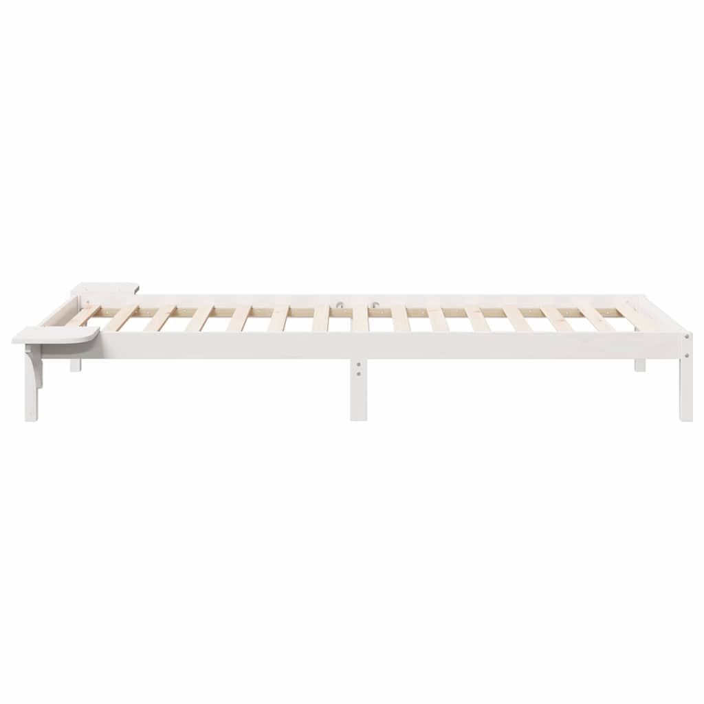 Bettgestell mit Nachttischen Weiß 100 x 210 cm