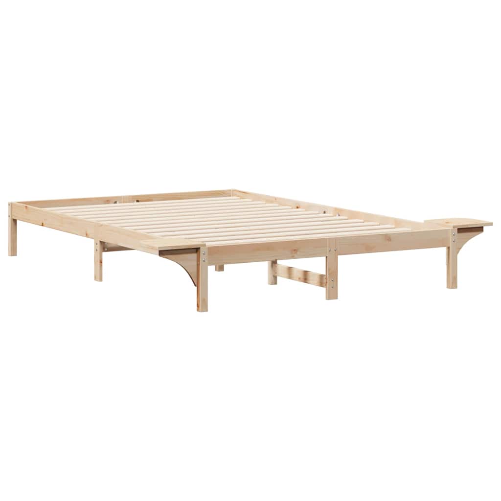Bettgestell mit Nachttischen Natur 140 x 210 cm