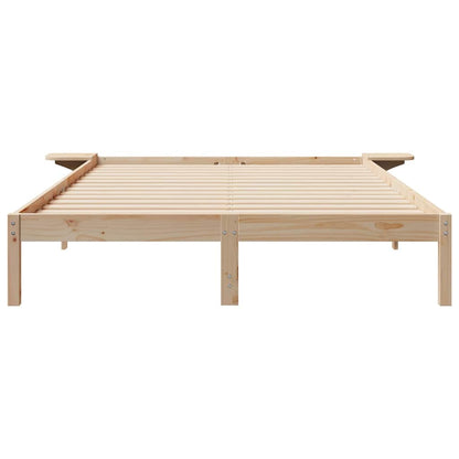 Bettgestell mit Nachttischen Natur 140 x 210 cm