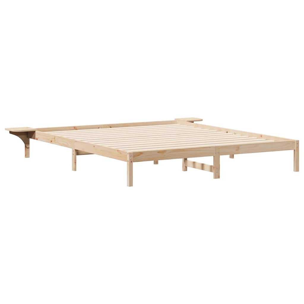 Bettgestell mit Nachttischen Natur 180 x 210 cm