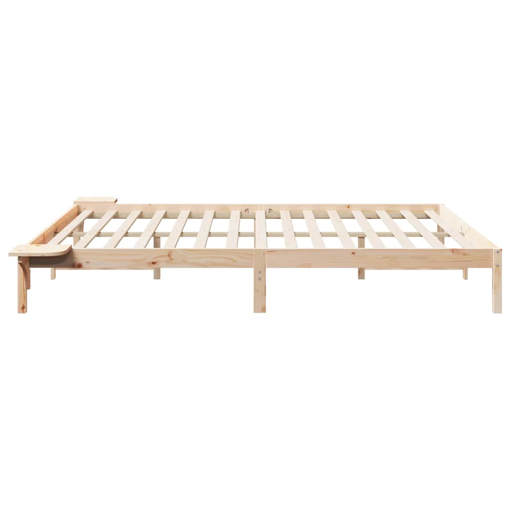 Bettgestell mit Nachttischen Natur 180 x 210 cm