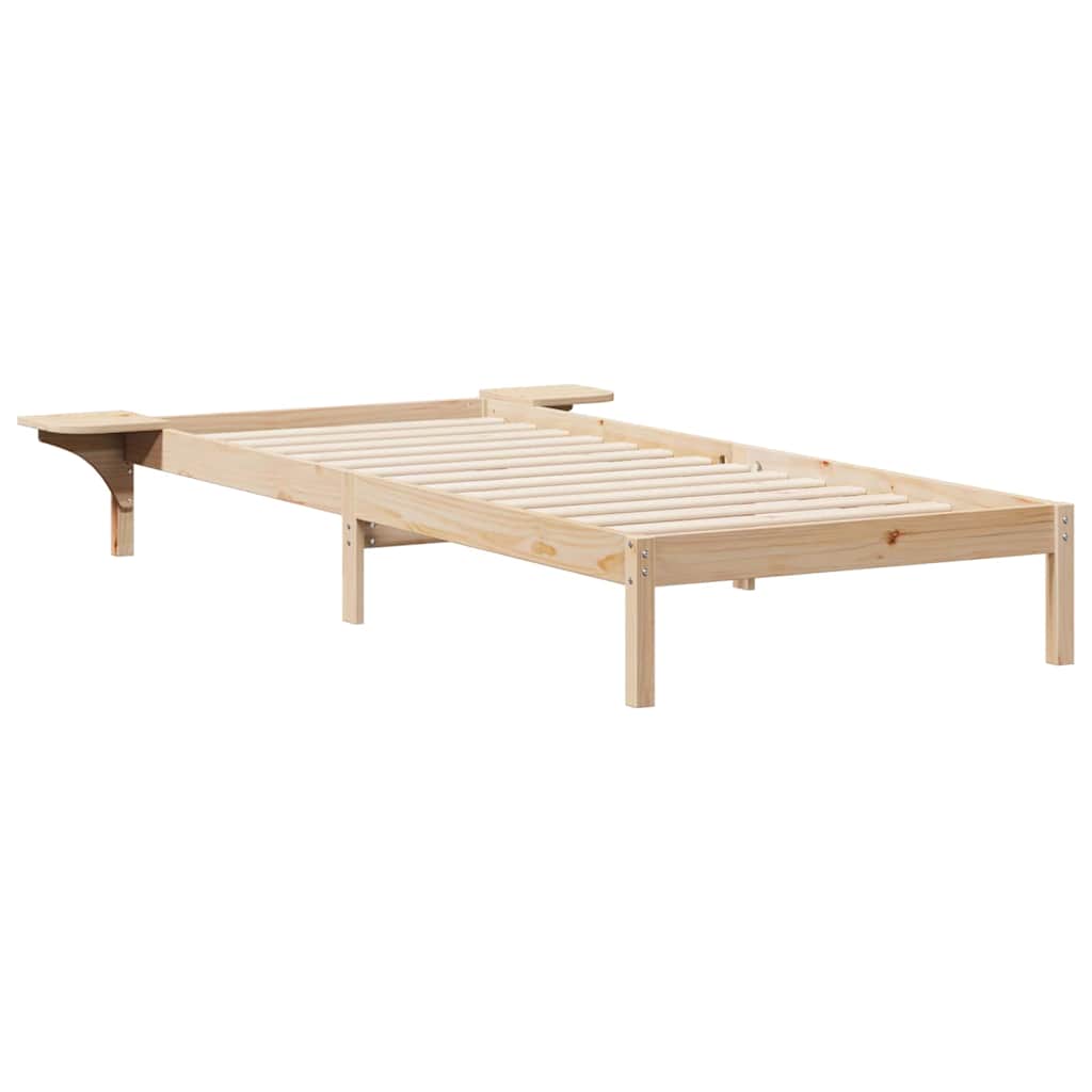 Bettgestell mit Nachttischen Natur 80 x 220 cm