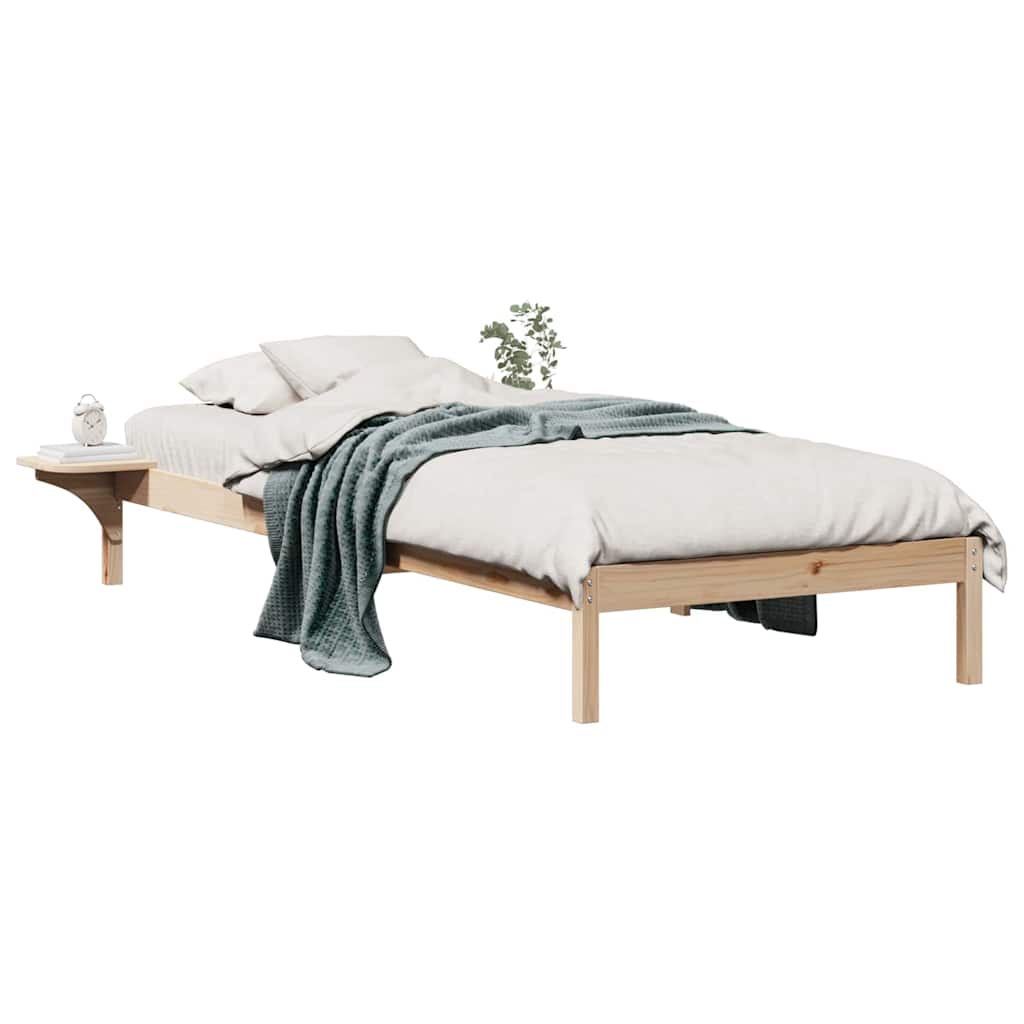 Bettgestell mit Nachttischen Natur 80 x 220 cm
