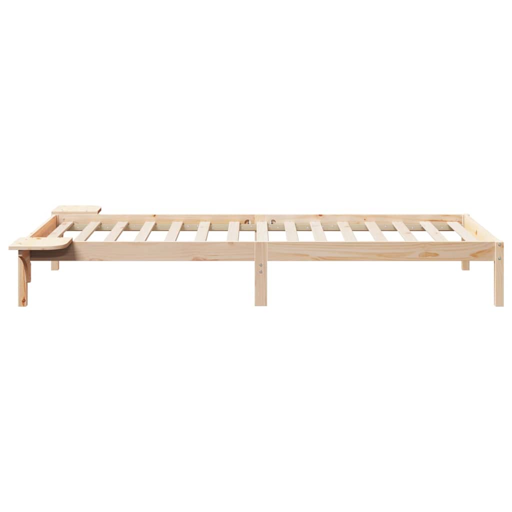 Bettgestell mit Nachttischen Natur 80 x 220 cm