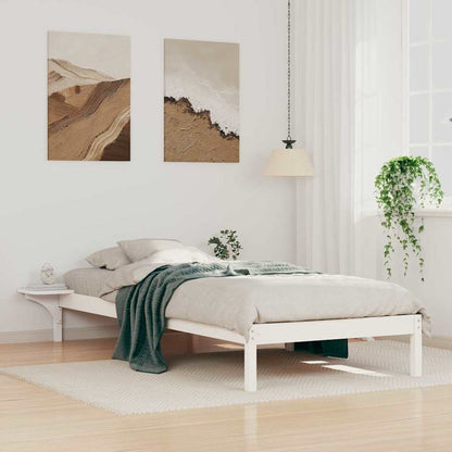 Bettgestell mit Nachttischen Weiß 100 x 220 cm