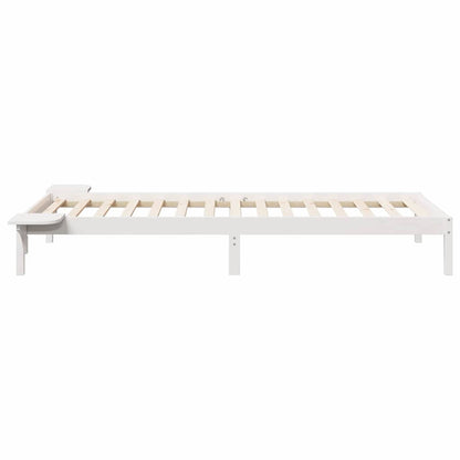 Bettgestell mit Nachttischen Weiß 100 x 220 cm