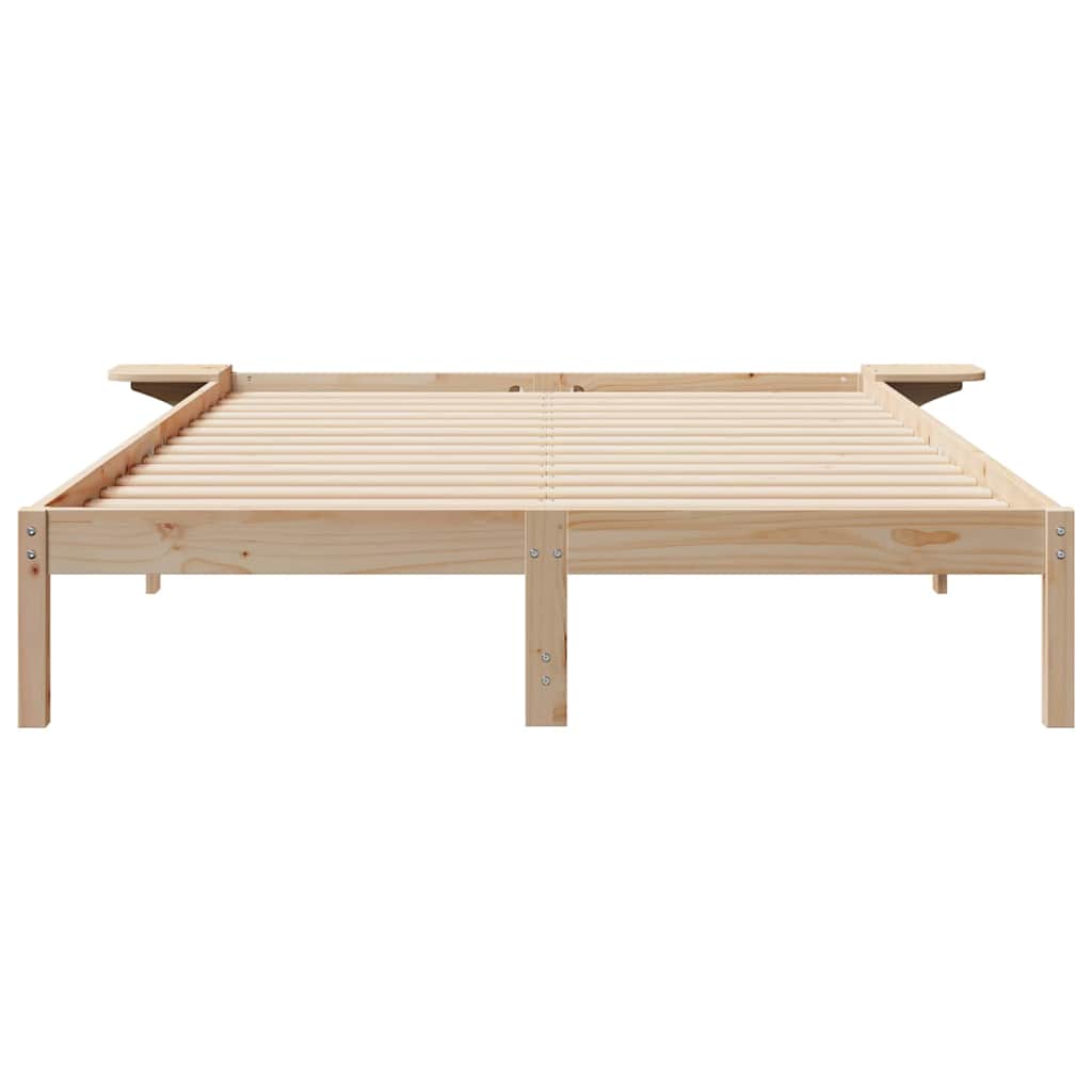 Bettgestell mit Nachttischen Natur 140 x 220 cm