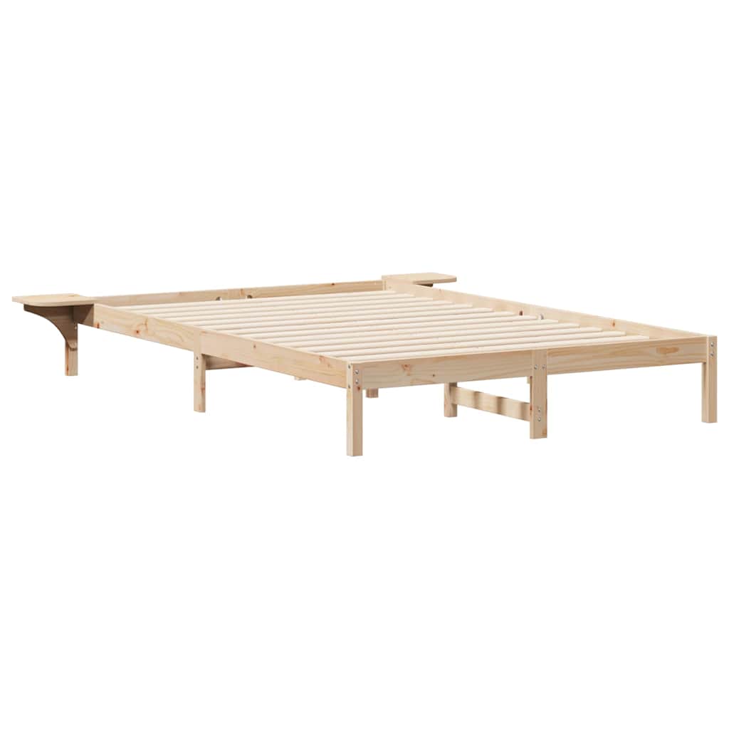 Bettgestell mit Nachttischen Natur 160 x 220 cm