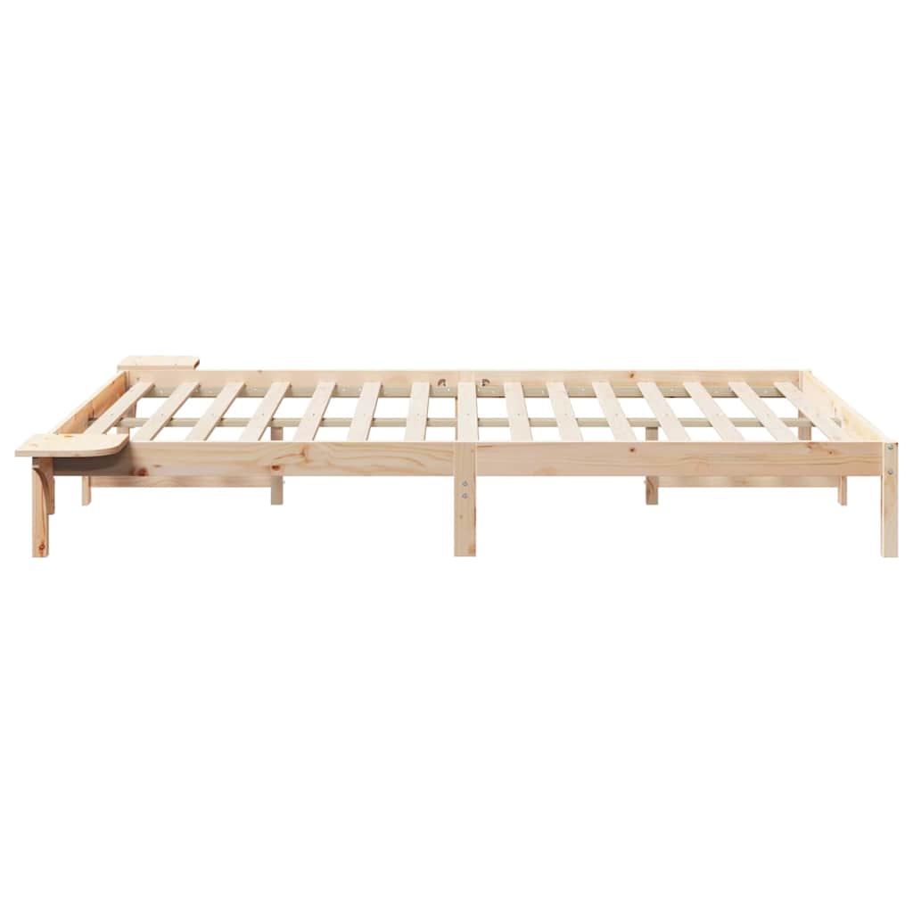 Bettgestell mit Nachttischen Natur 160 x 220 cm