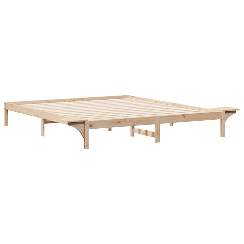 Bettgestell mit Nachttischen Natur 200 x 220 cm