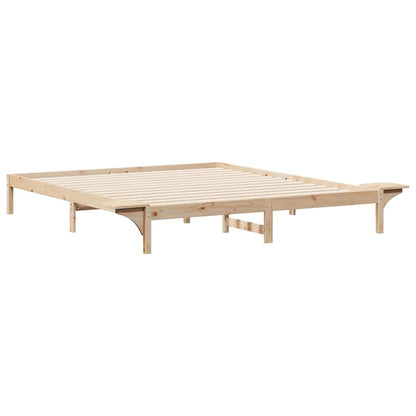 Bettgestell mit Nachttischen Natur 200 x 220 cm