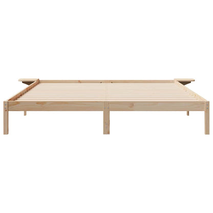 Bettgestell mit Nachttischen Natur 200 x 220 cm