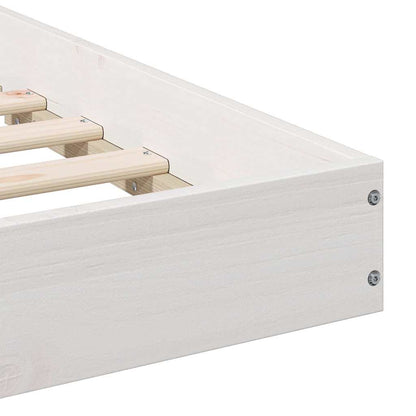 Bettrahmen Weiß 80 x 210 cm Massives Kiefernholz