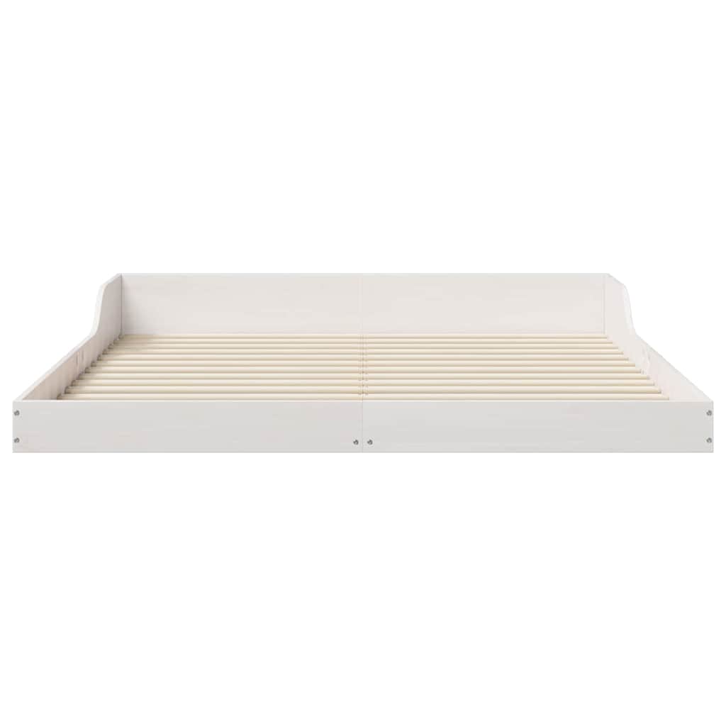 Bettrahmen Weiß 160 x 210 cm Massives Kiefernholz