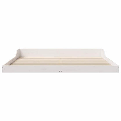 Bettrahmen Weiß 180 x 210 cm Massives Kiefernholz