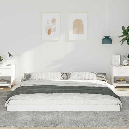 Bettrahmen Weiß 200 x 210 cm Massives Kiefernholz