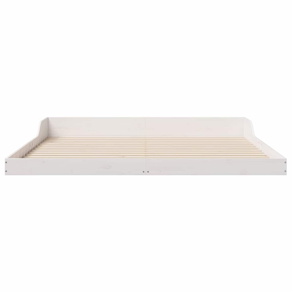 Bettrahmen Weiß 200 x 210 cm Massives Kiefernholz