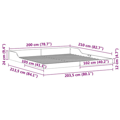 Bettrahmen Weiß 200 x 210 cm Massives Kiefernholz