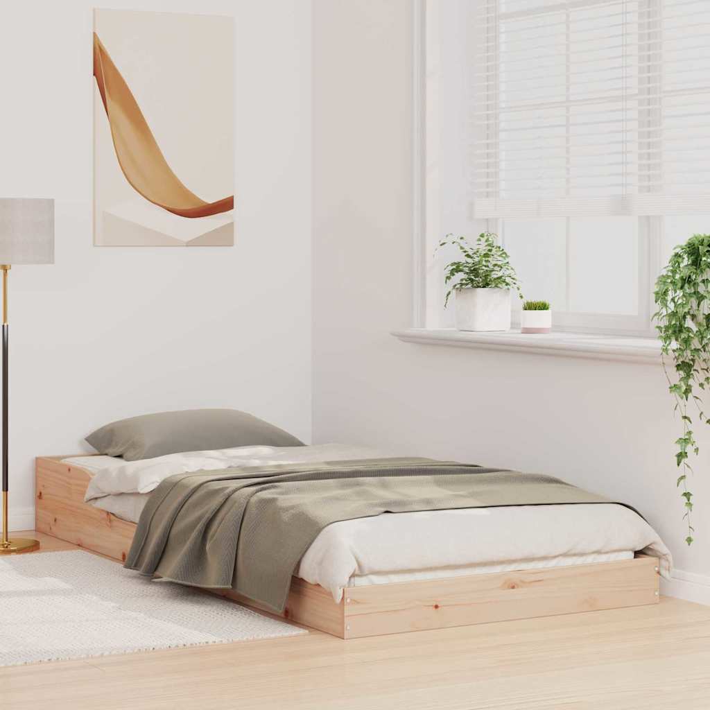 Bettrahmen Natur 90 x 220 cm Massives Kiefernholz