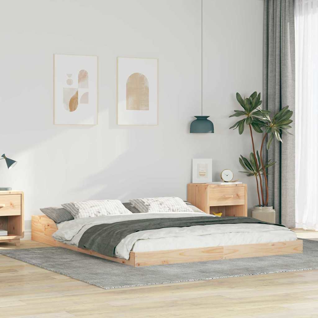 Bettrahmen Braun 160 x 220 cm Massives Kiefernholz