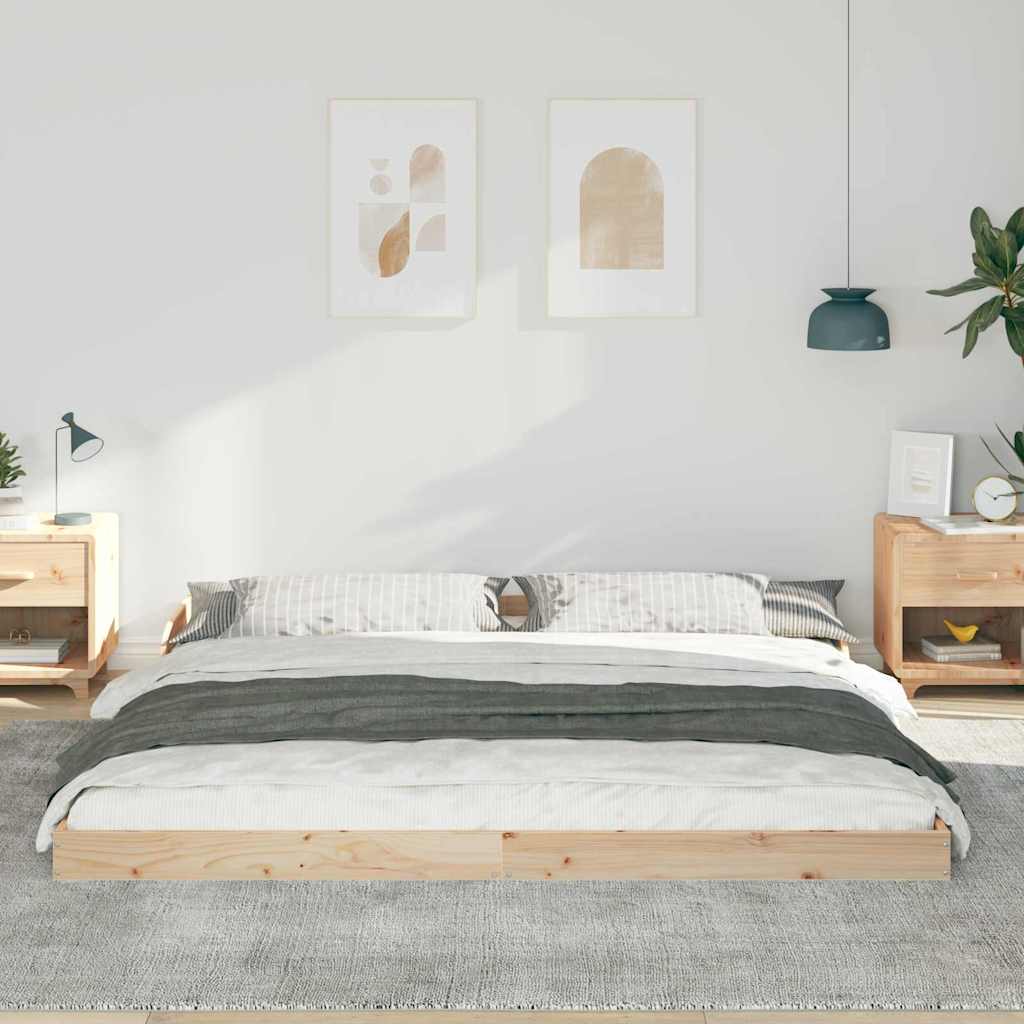 Bettrahmen Braun 180 x 220 cm Massives Kiefernholz