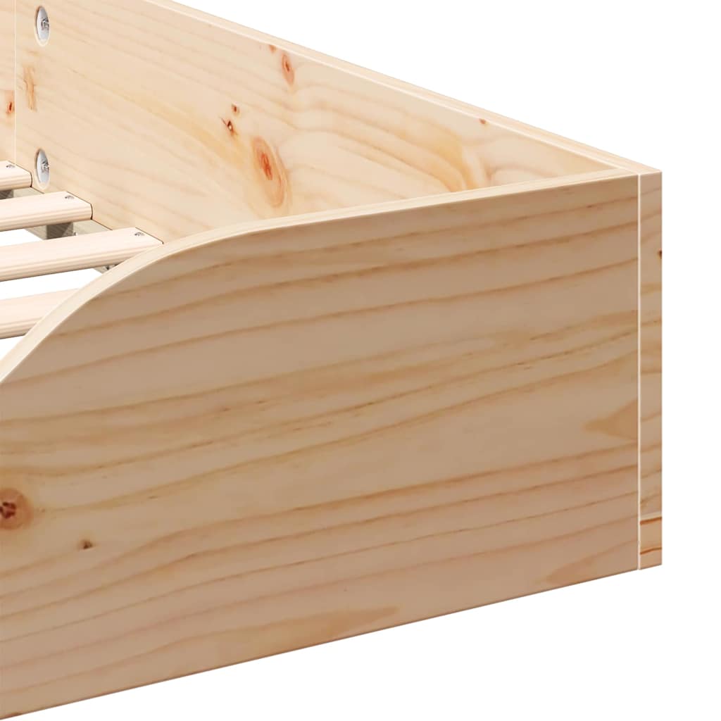 Bettrahmen Braun 75 x 190 cm Massives Kiefernholz
